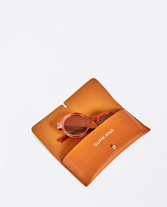 Gafas de sol redondas estampado rojo Surkana