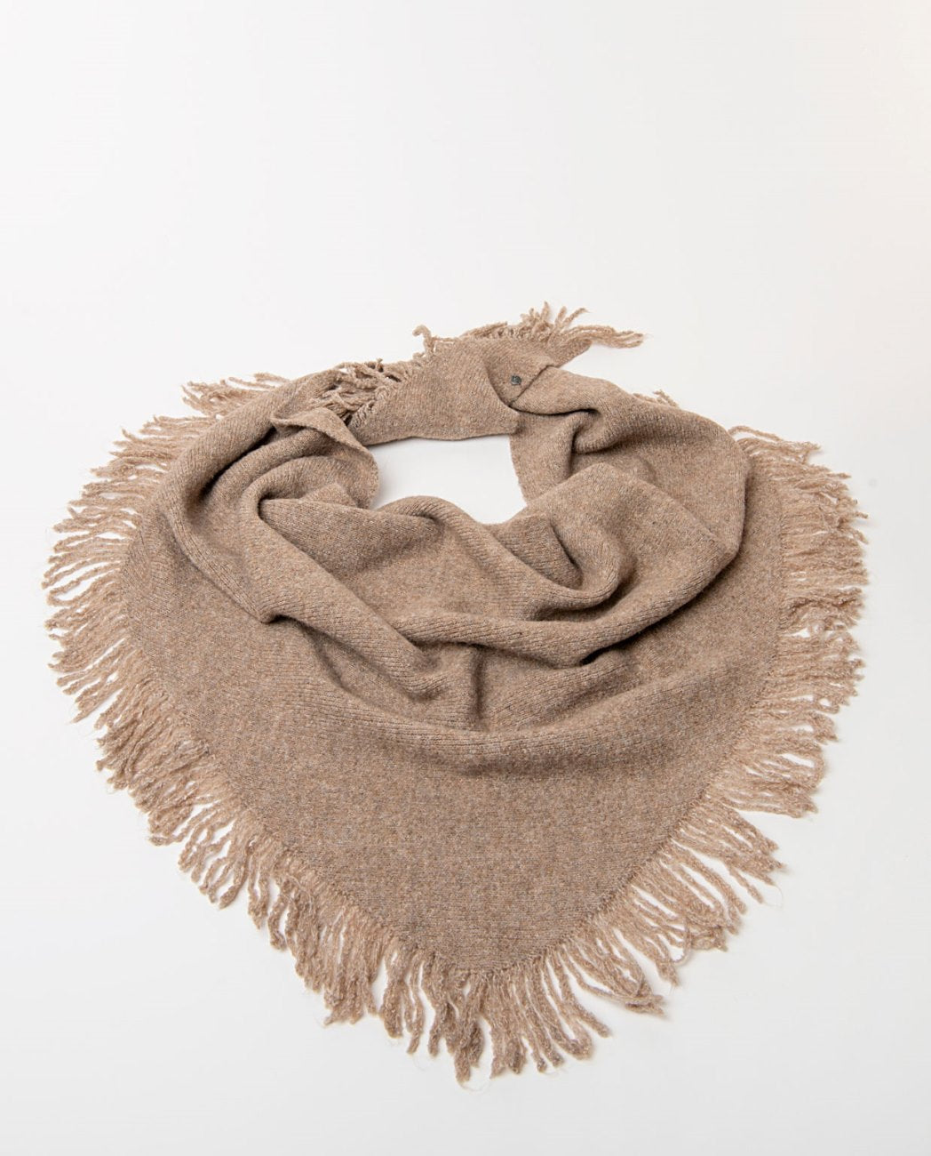 Bandana de punto con flecos Beige Surkana