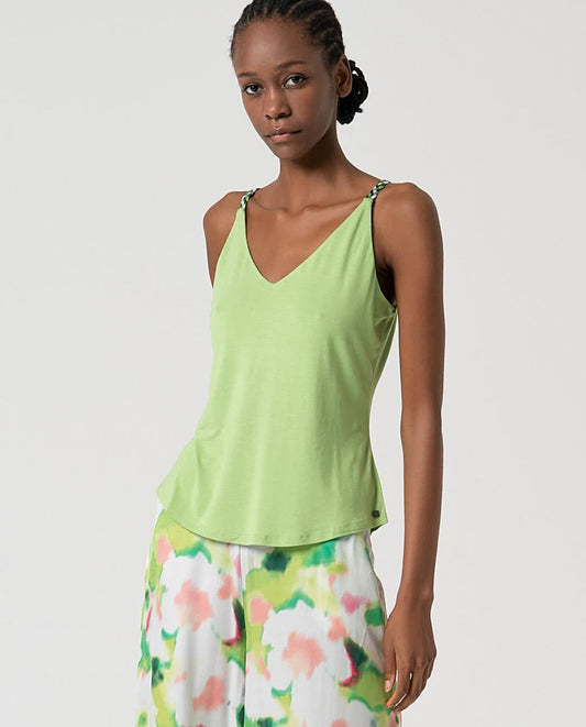 Top tirantes con fornitura Verde Surkana
