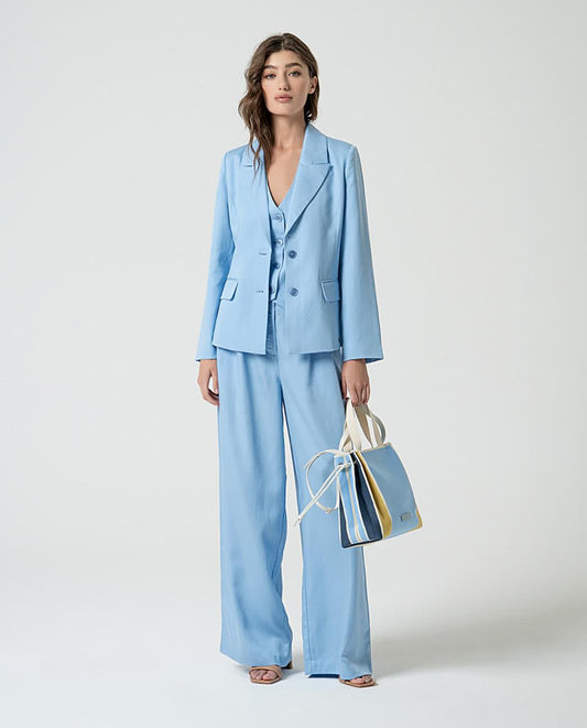 Pantalón amplio con pinzas Azul Surkana