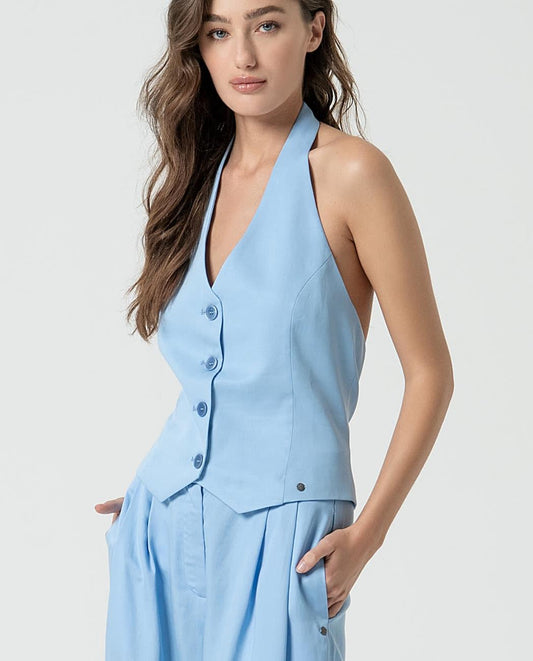 Chaleco halter Azul Surkana