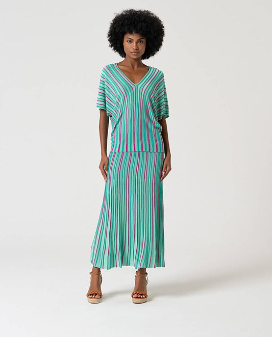 Falda midi turquesa Surkana