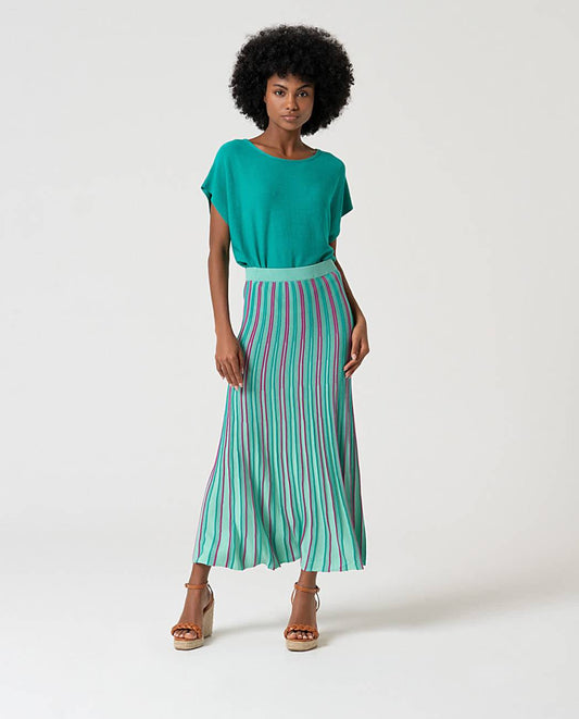 Falda midi turquesa Surkana