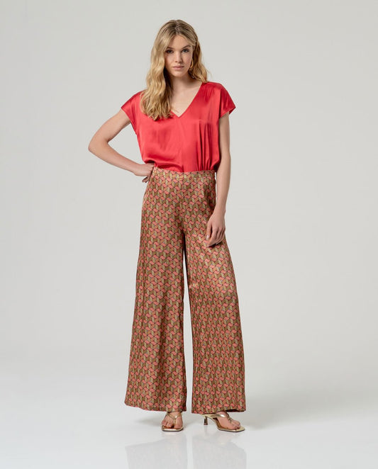 Pantalón estampado multicolor Surkana