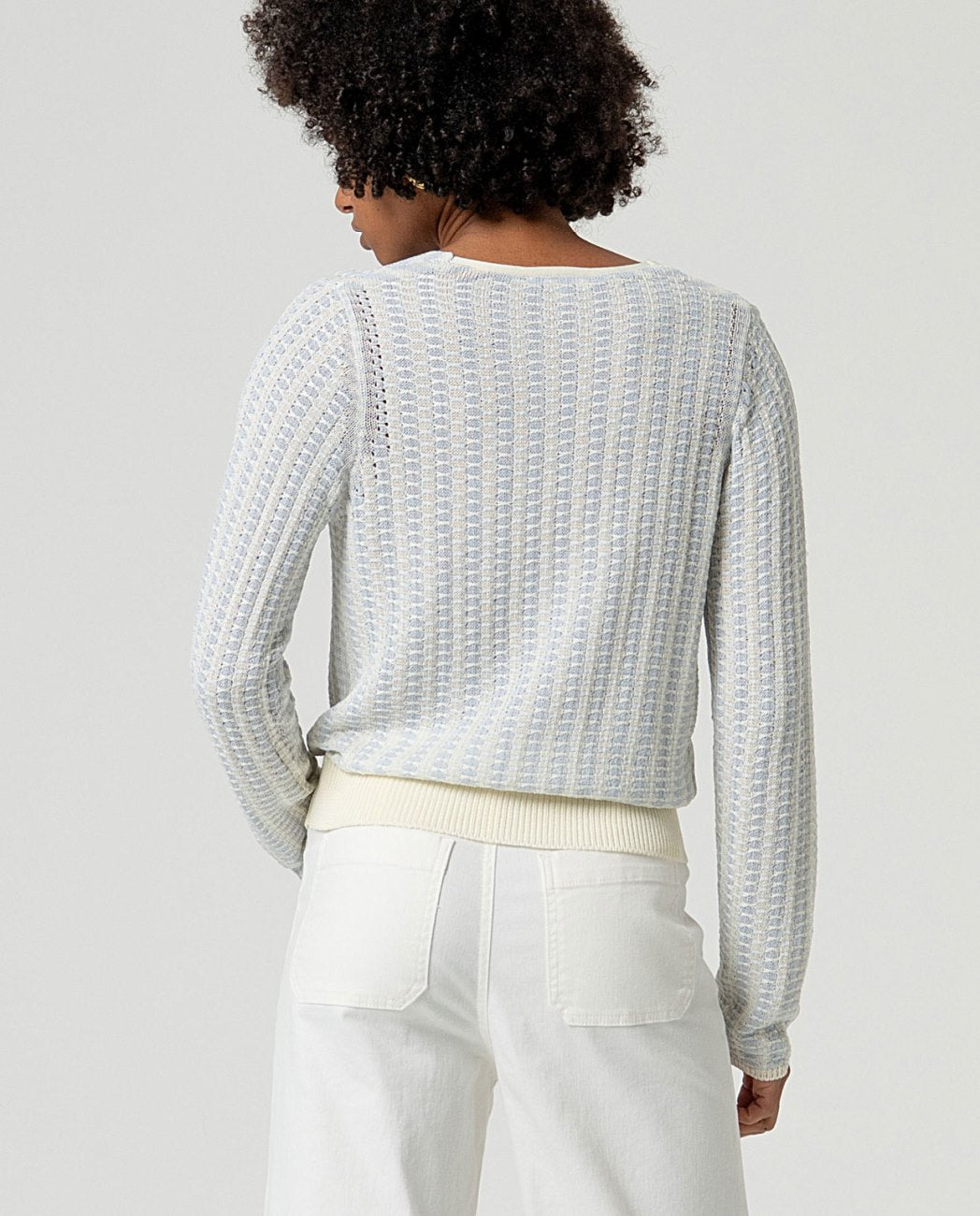 Cardigan escote pico abotonado Crudo