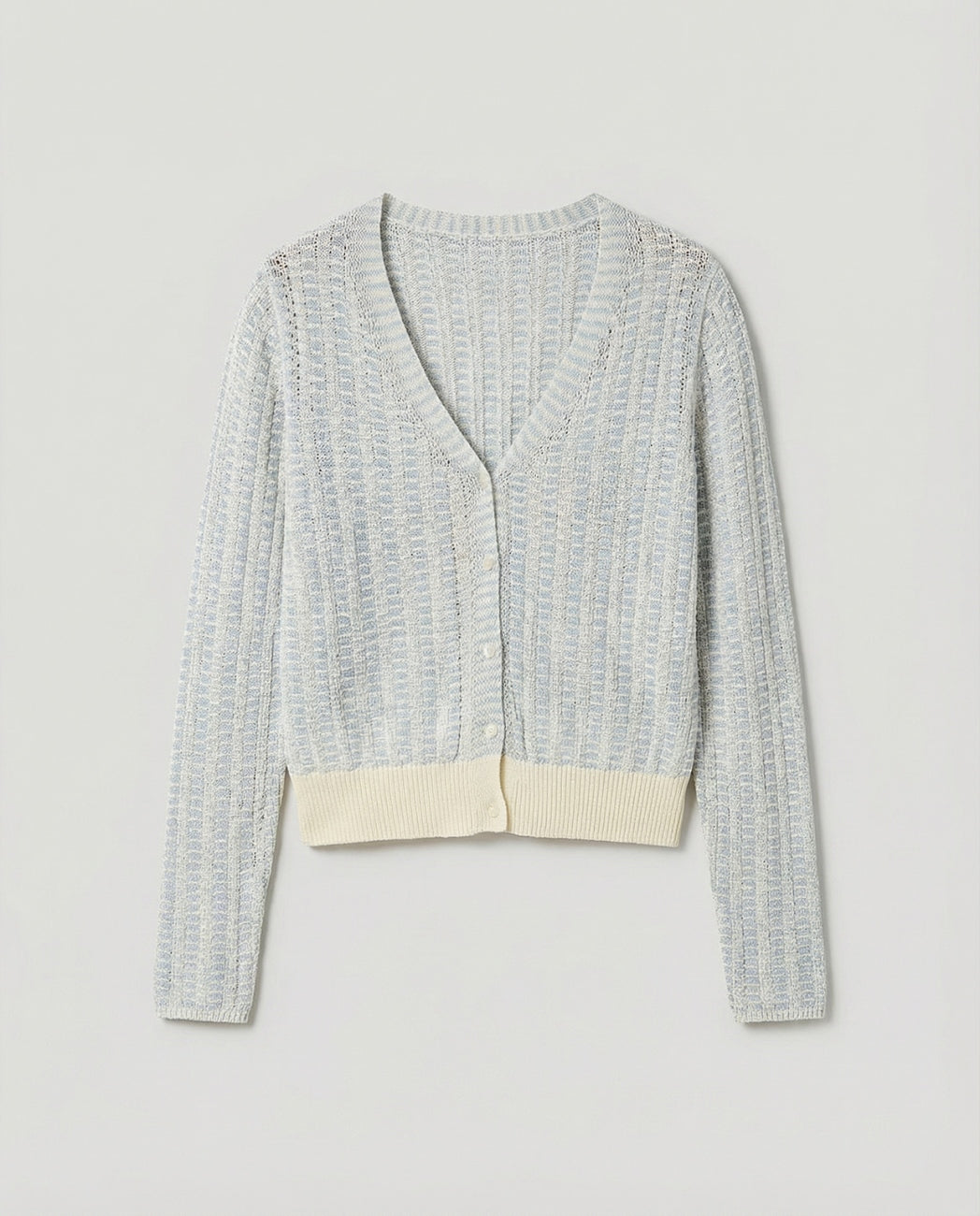Cardigan escote pico abotonado Crudo