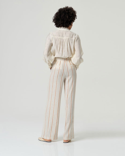 Pantalón ancho rayas crudo Surkana
