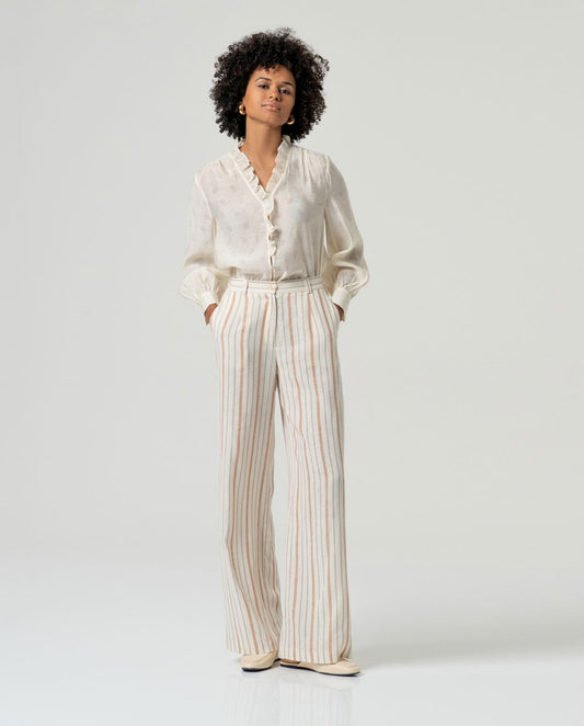 Pantalón ancho rayas crudo Surkana