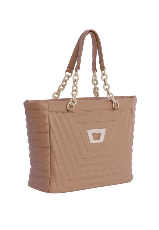 Shopper camel don algodon