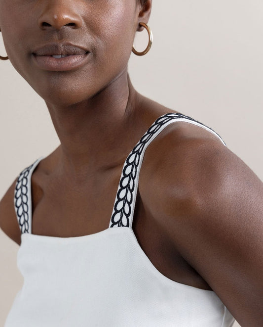 Top tirantes bordados Blanco Surkana