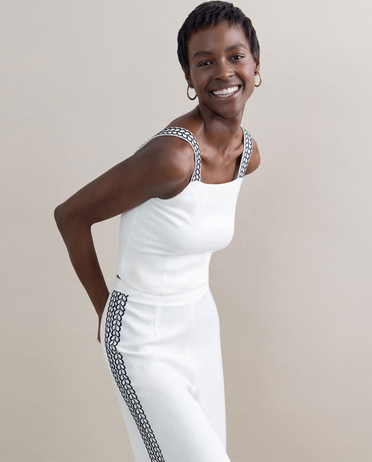 Top tirantes bordados Blanco Surkana