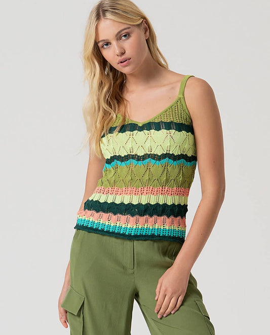 Top tirantes de crochet Verde Surkana