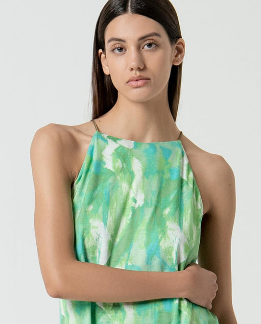 Top de tirantes finos Verde Surkana