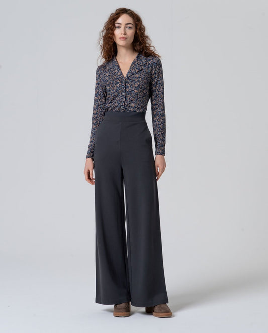 Pantalon con detalle en cinturilla Gris oscuro Surkana