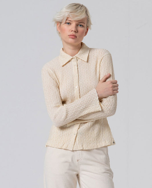 Camisa con textura beige Surkana