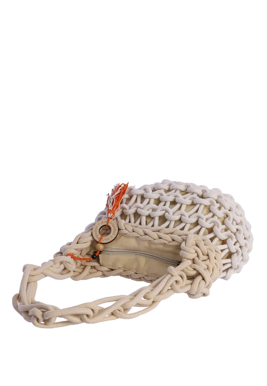 Bolso nudos beige don algodon