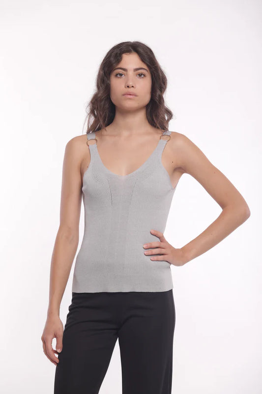 Top anillo tiranta gris Mimi Mua