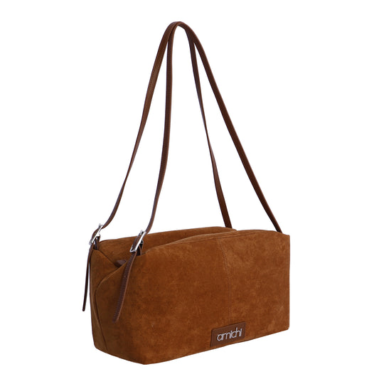 Bolso hombro marrón amichi