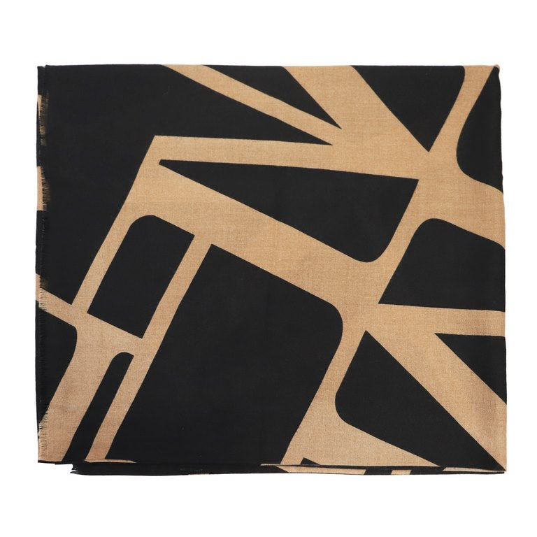 Bufanda estampado negro camel amichi
