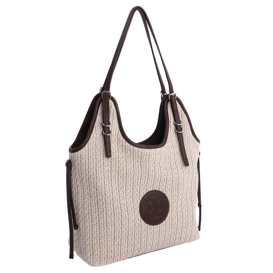 Bolso hombro beige marrón don algodon