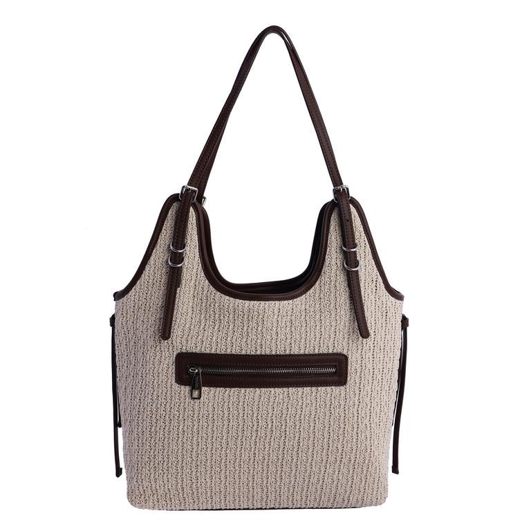 Bolso hombro beige marrón don algodon