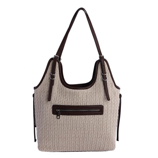 Bolso hombro beige marrón don algodon