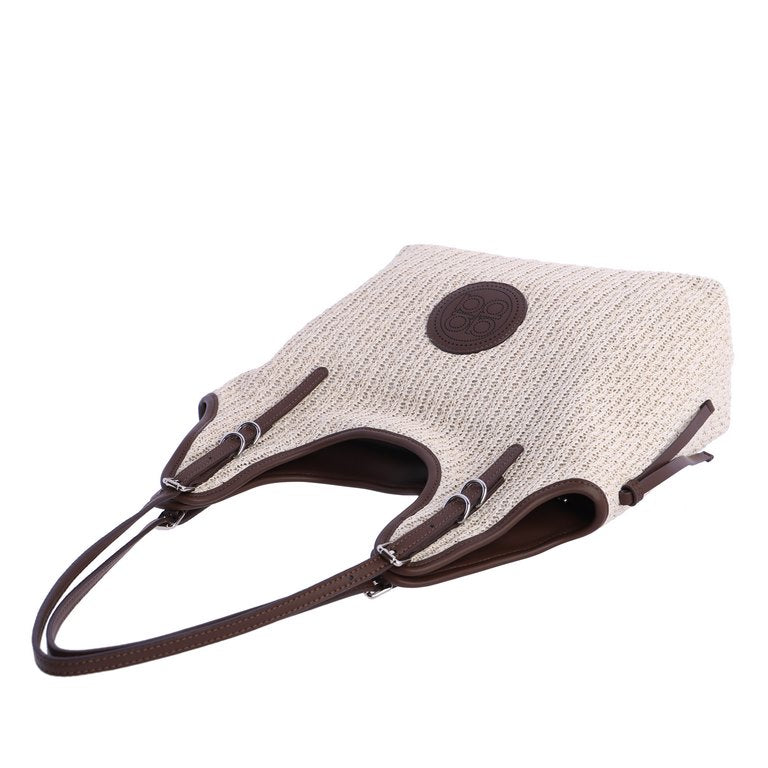 Bolso hombro beige marrón don algodon