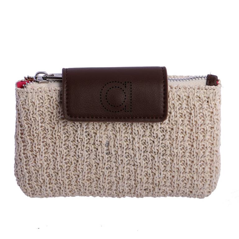 Cartera rafia beis marrón amichi