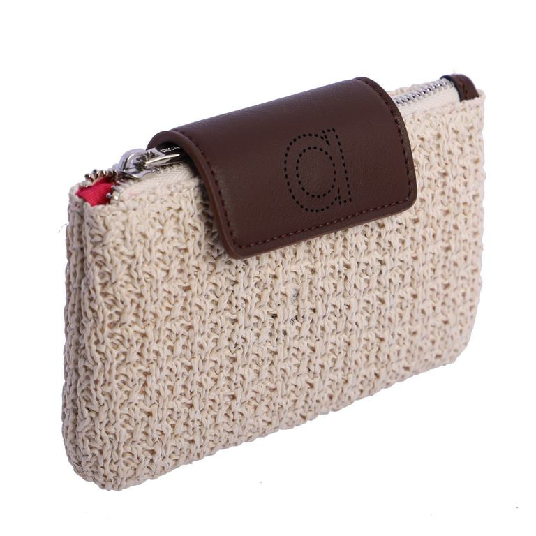 Cartera rafia beis marrón amichi