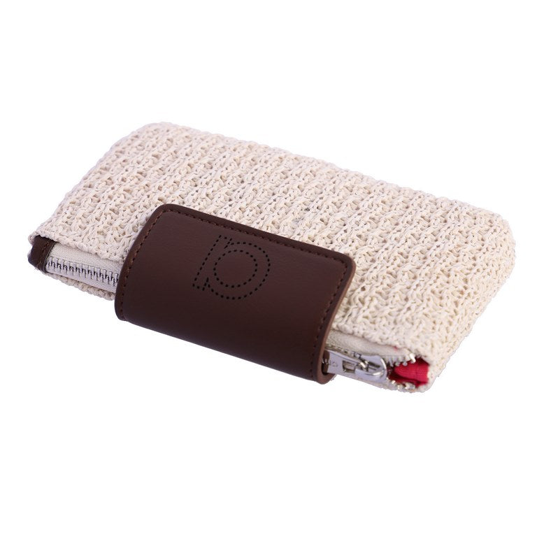 Cartera rafia beis marrón amichi
