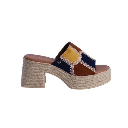Zueco cuadros marrón mostaza azul amichi