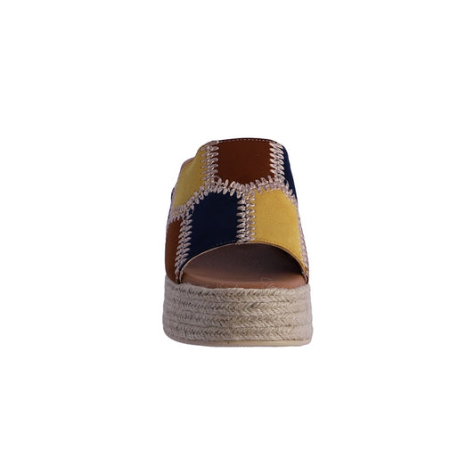 Zueco cuadros marrón mostaza azul amichi