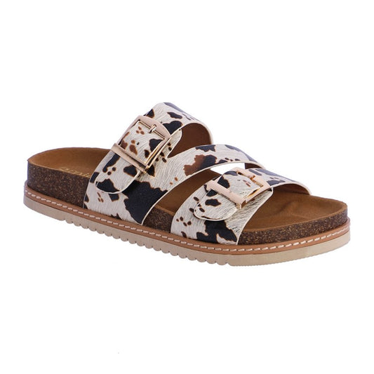 Sandalia estampado de vaca amichi