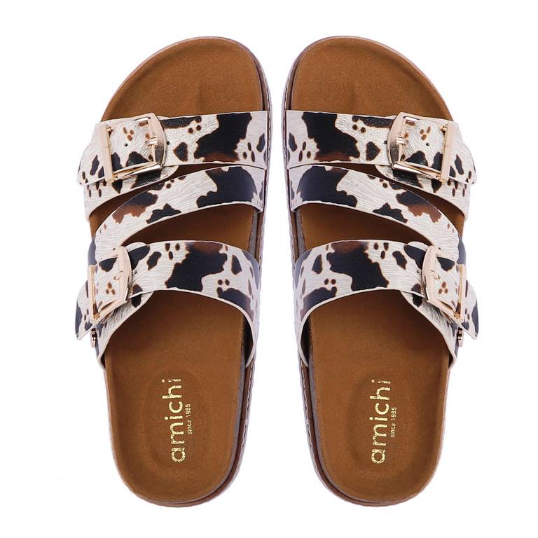 Sandalia estampado de vaca amichi