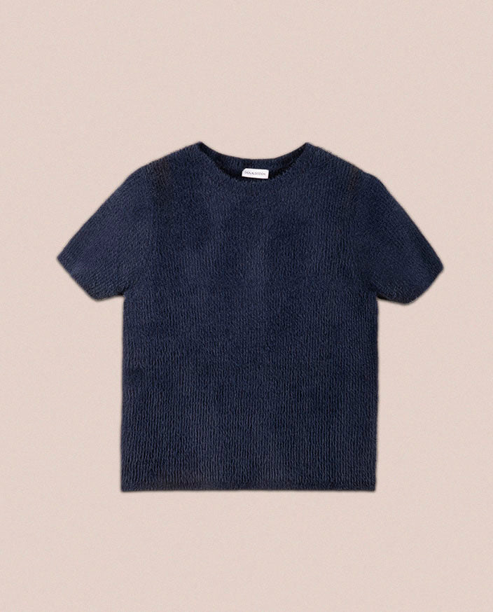 Jersey manga corta azul don algodon