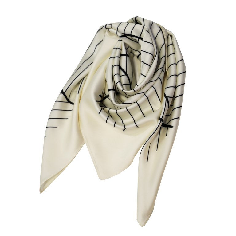 Pañuelo cuadrado blanco negro don algodon