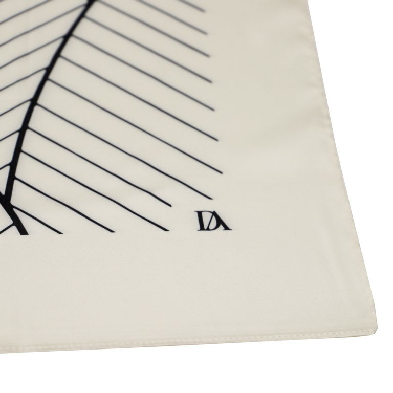 Pañuelo cuadrado blanco negro don algodon