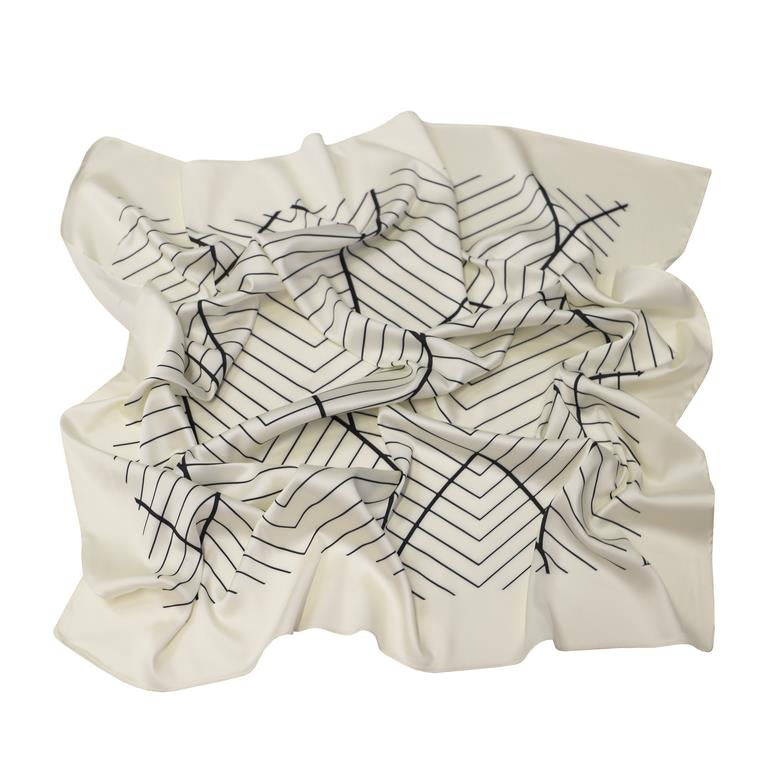 Pañuelo cuadrado blanco negro don algodon