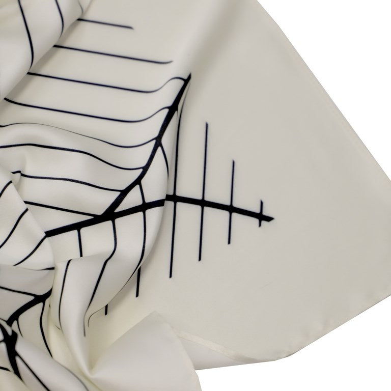 Pañuelo cuadrado blanco negro don algodon