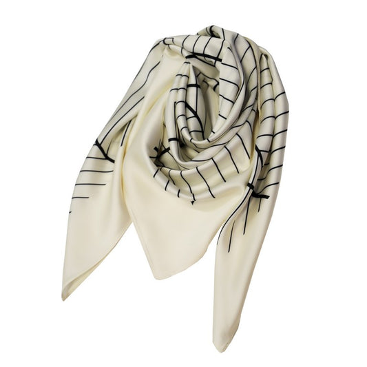 Pañuelo cuadrado blanco negro don algodon