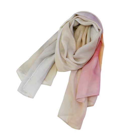 Pañuelo multicolor rosa naranja beige don algodon