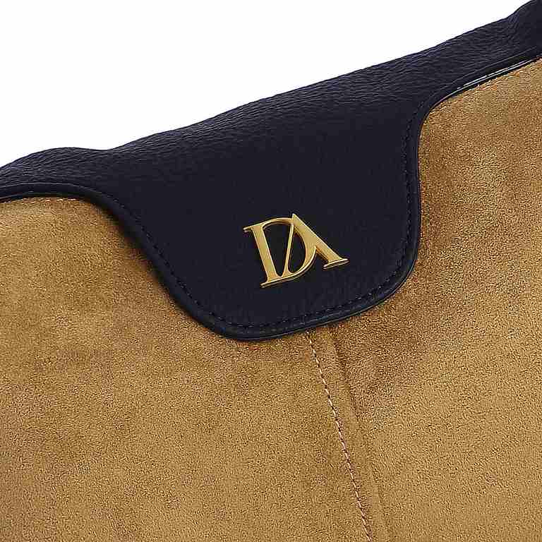 Bolso hombro combinado negro camel