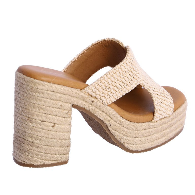 Sandalia cuña natural don algodon