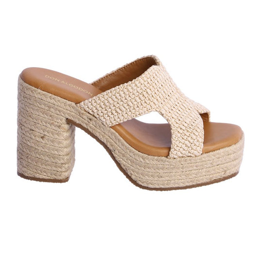 Sandalia cuña natural don algodon