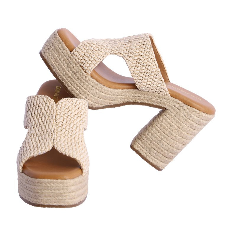 Sandalia cuña natural don algodon