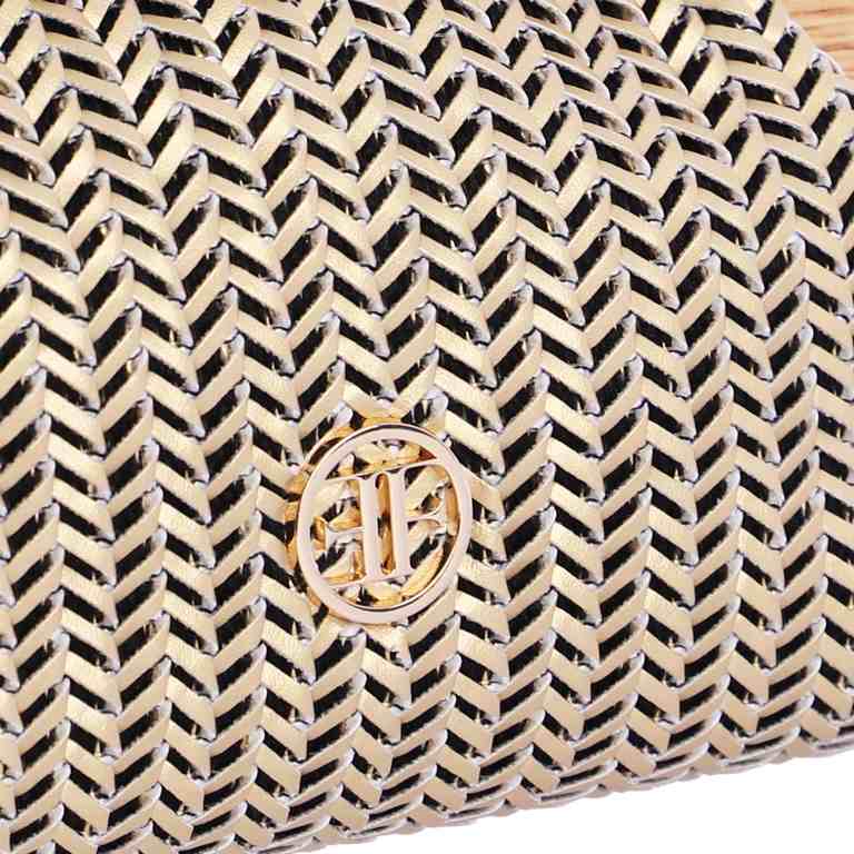 Bolso trenzado fiesta oro Eferri