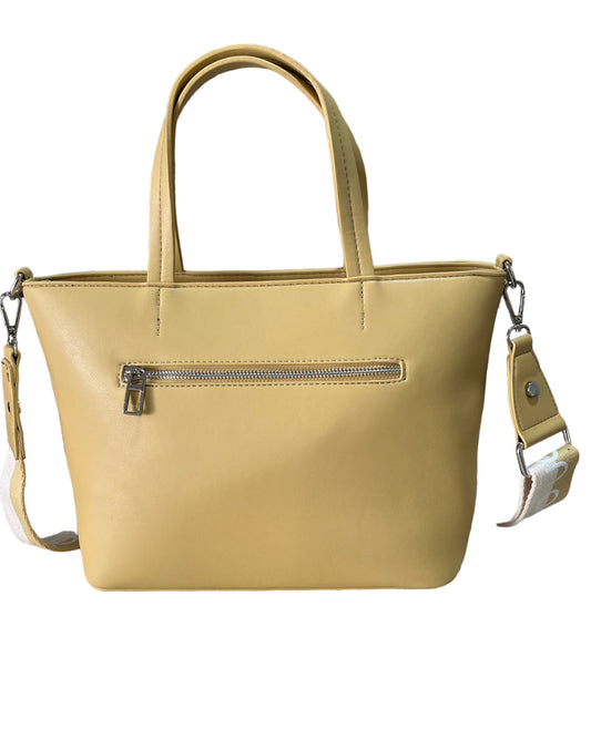 Bolso mano bandolera mostaza don algodón