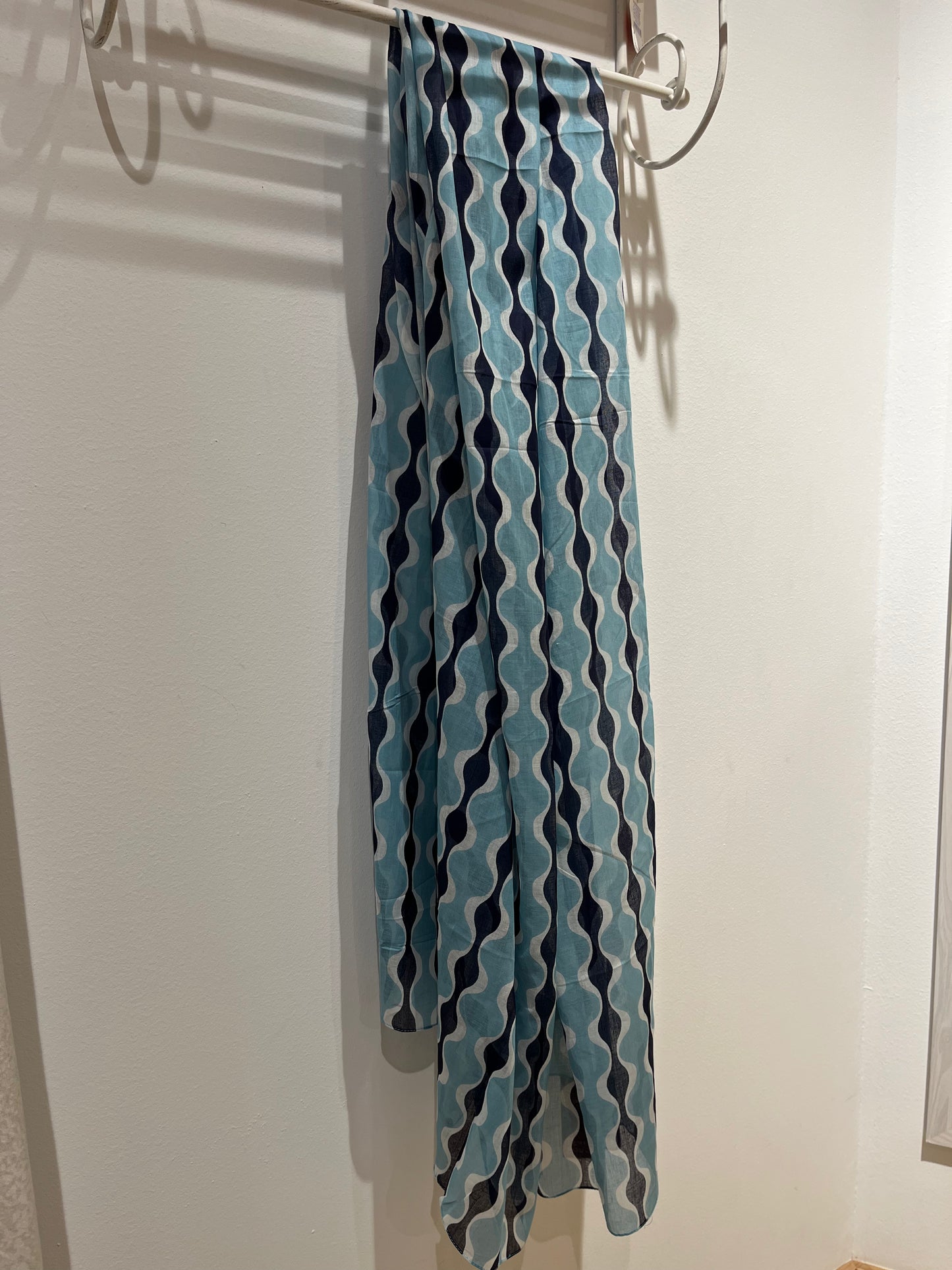 Pareo fular algodón estampado azul
