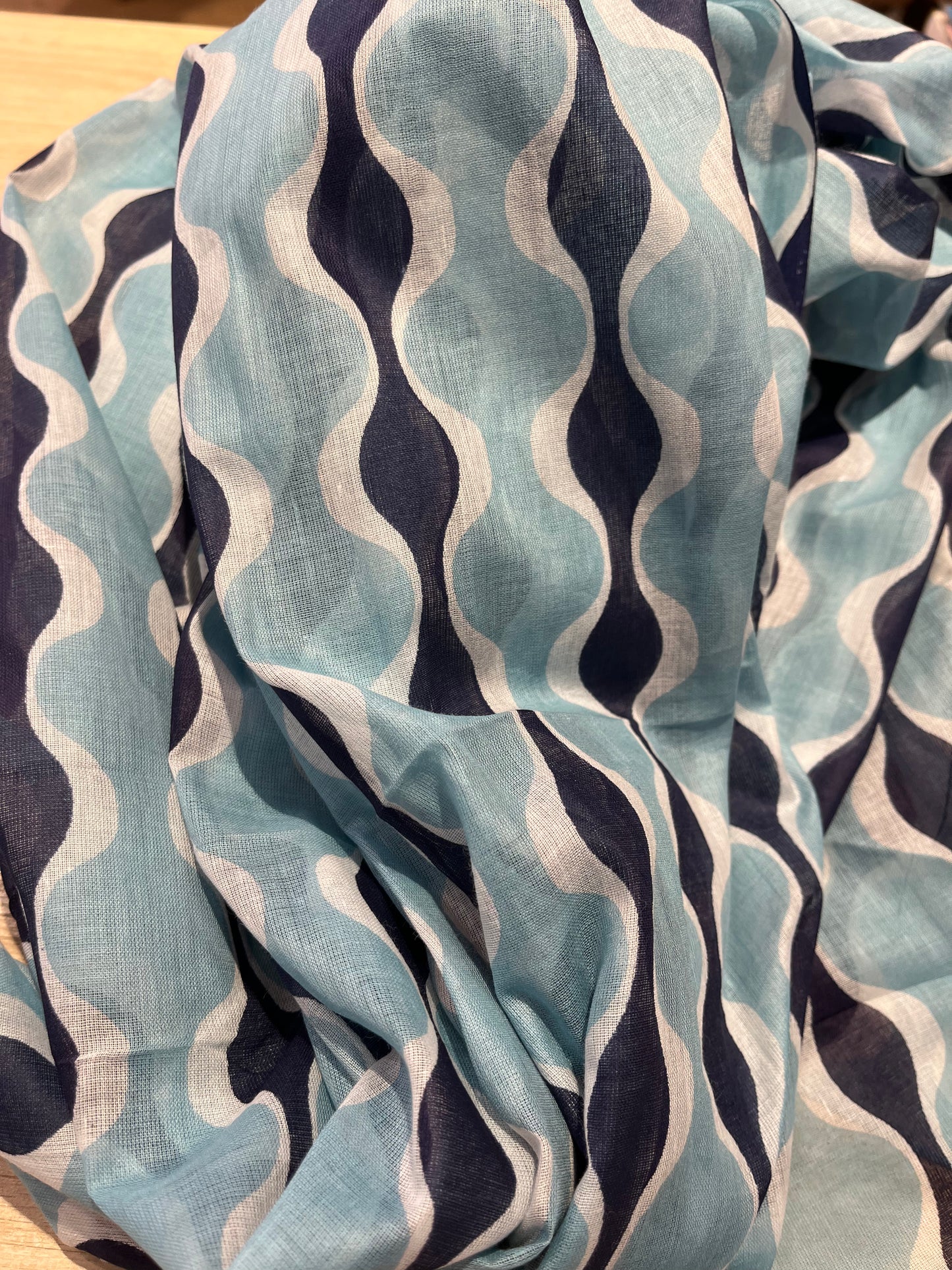 Pareo fular algodón estampado azul