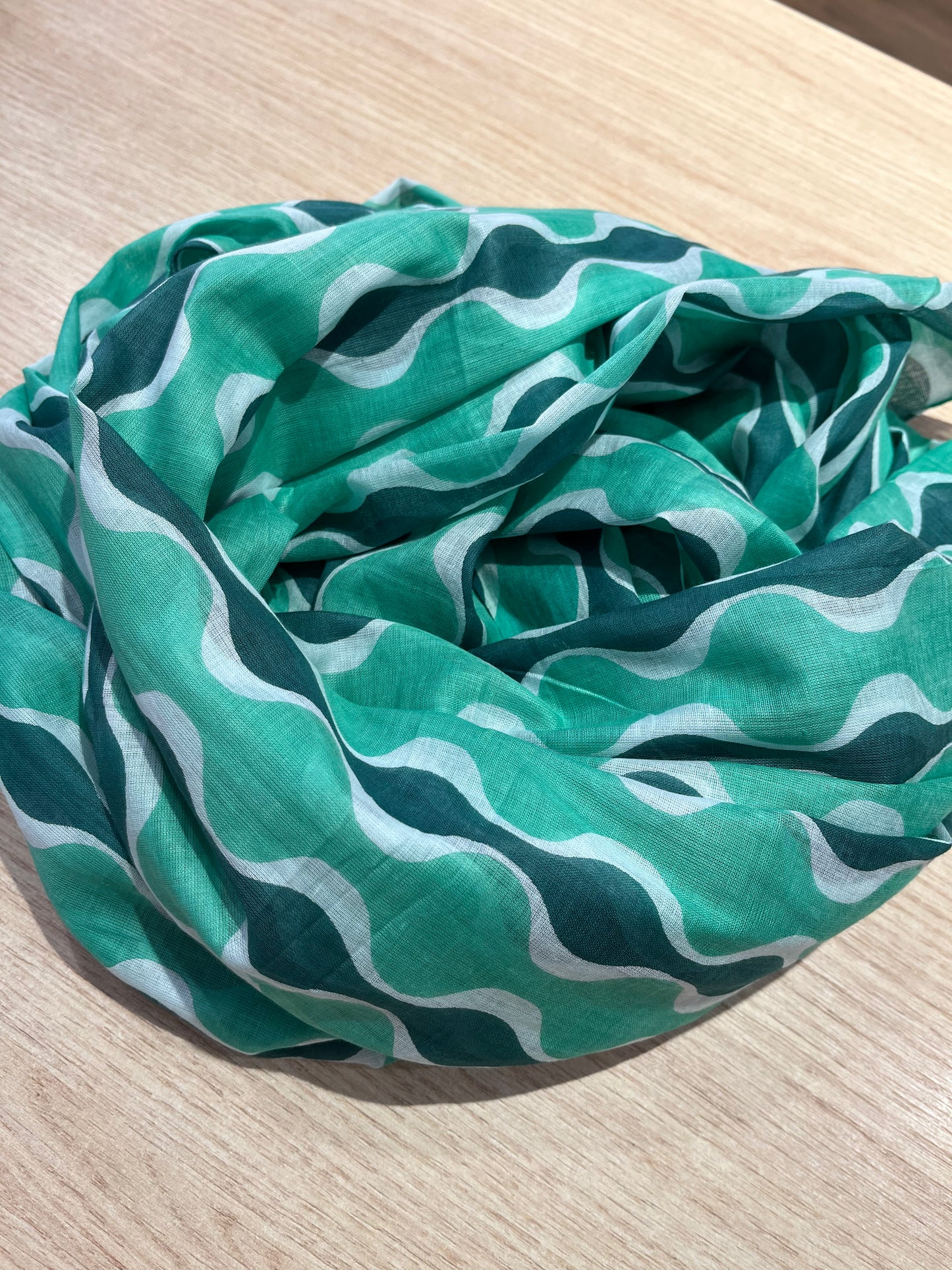 Pareo fular algodón estampado verde